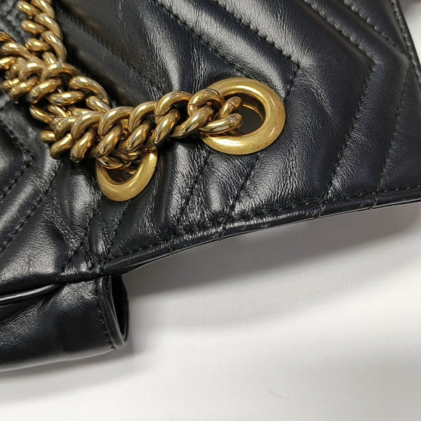 GG Marmont Small Quilted Calfskin Black