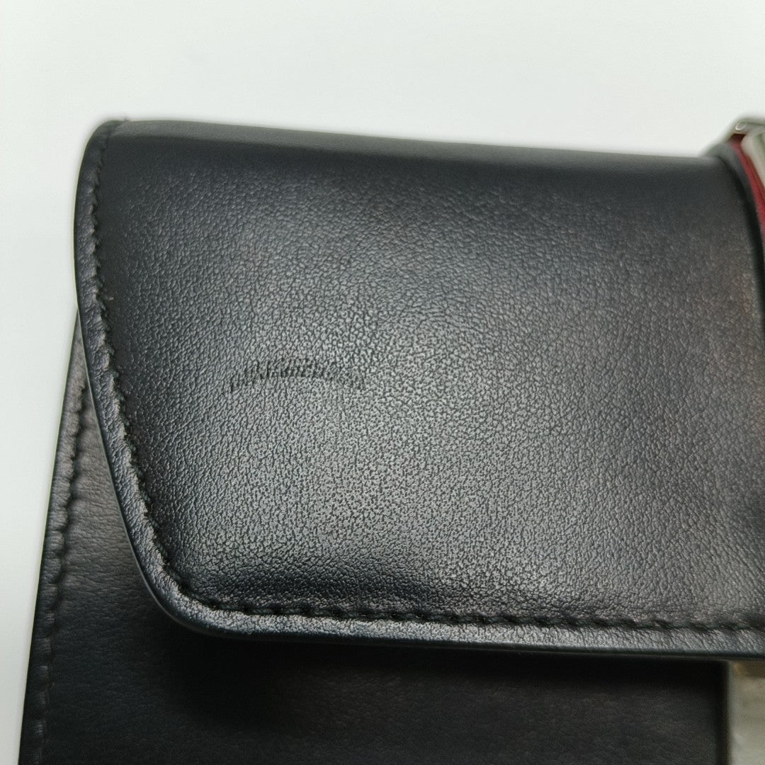 Elektra Mini Calfskin Black Wallet