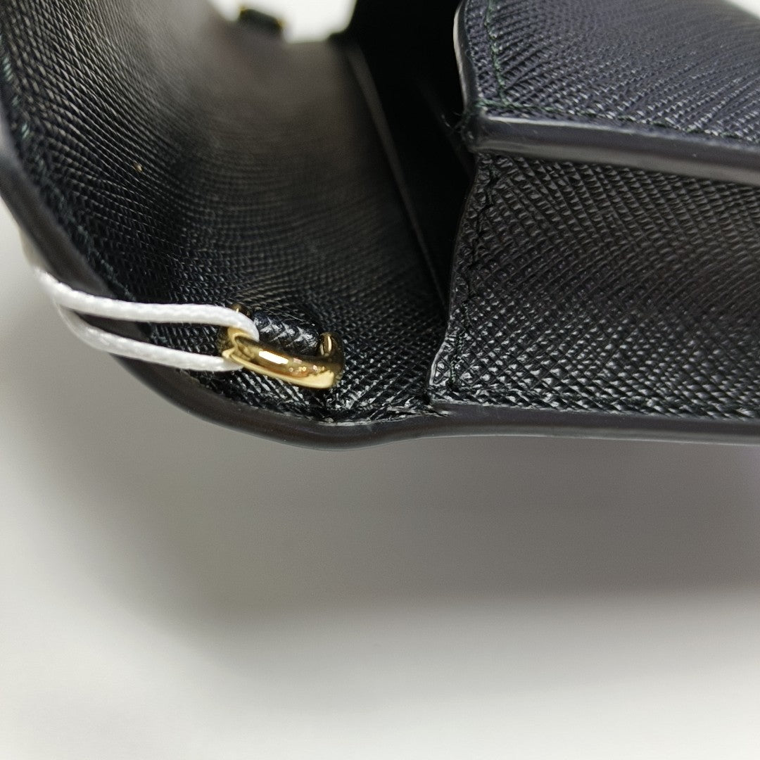 Fold Wallet Saffiano Calfskin Black