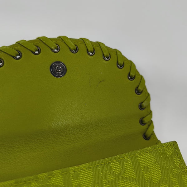 Oblique Leather Wallet Green