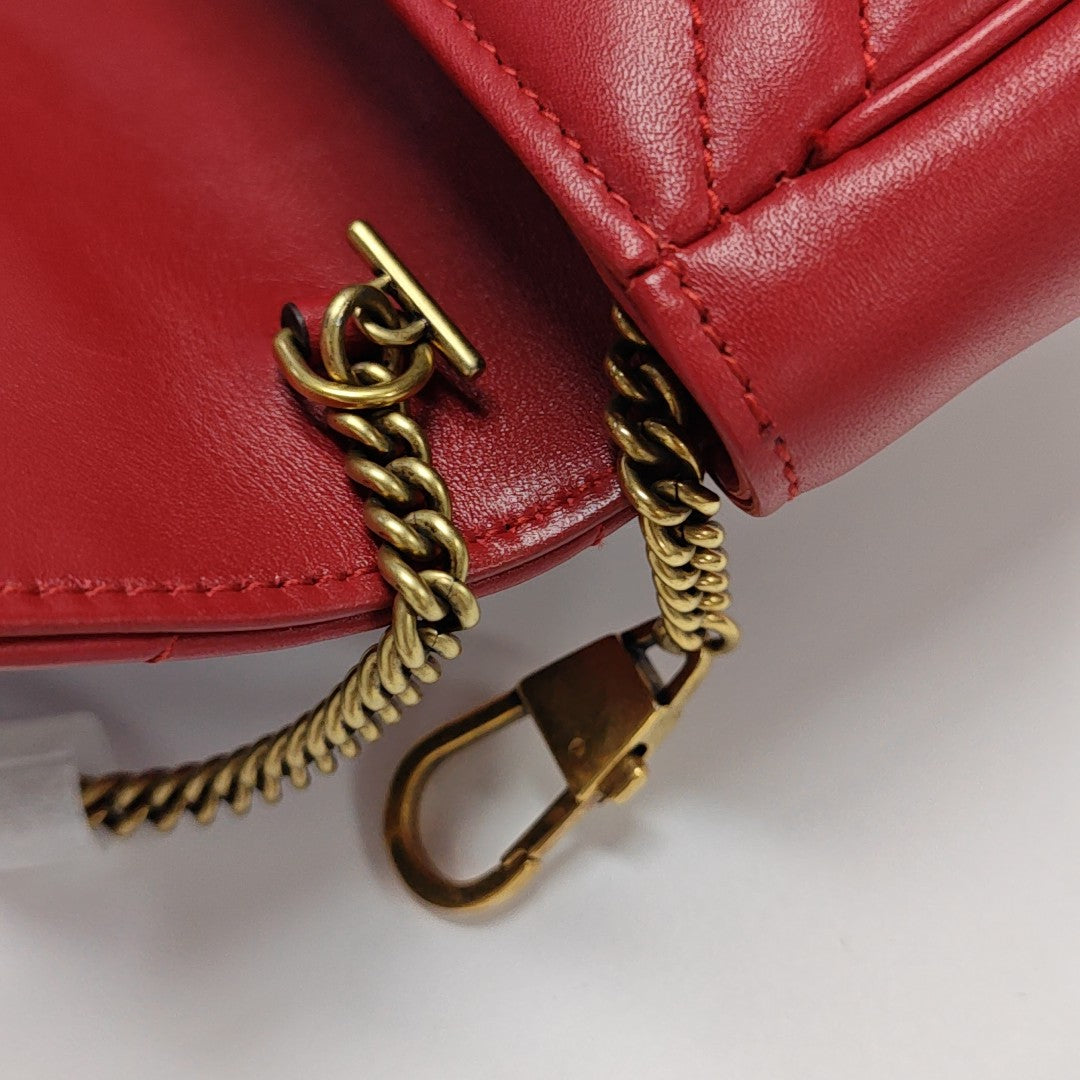 GG Marmont Mini Quilted Calfskin Red