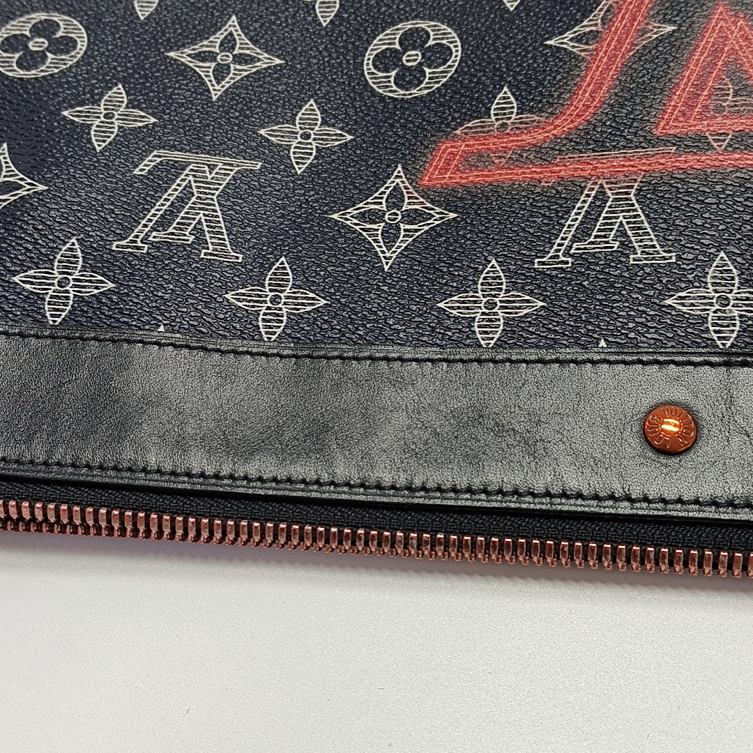 APOLLO GM Monogram Coated Canvas Blue