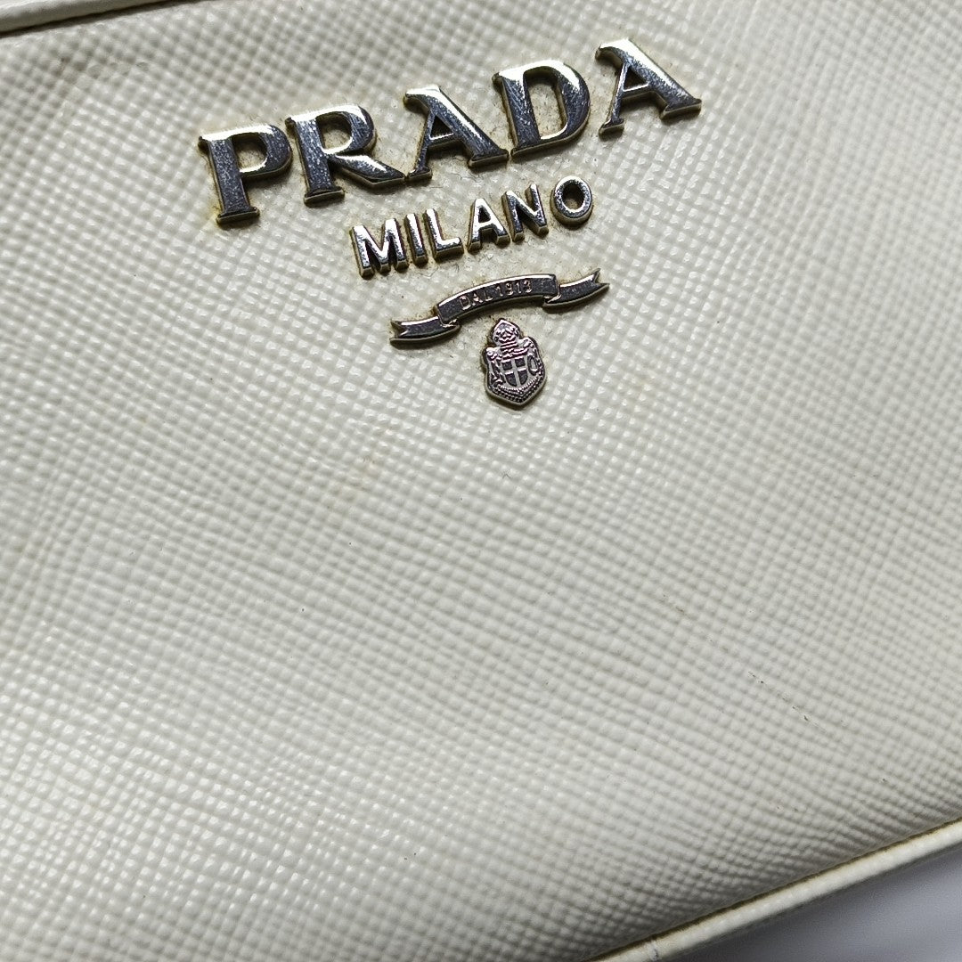 Saffiano Calfskin Shoulder Bag White