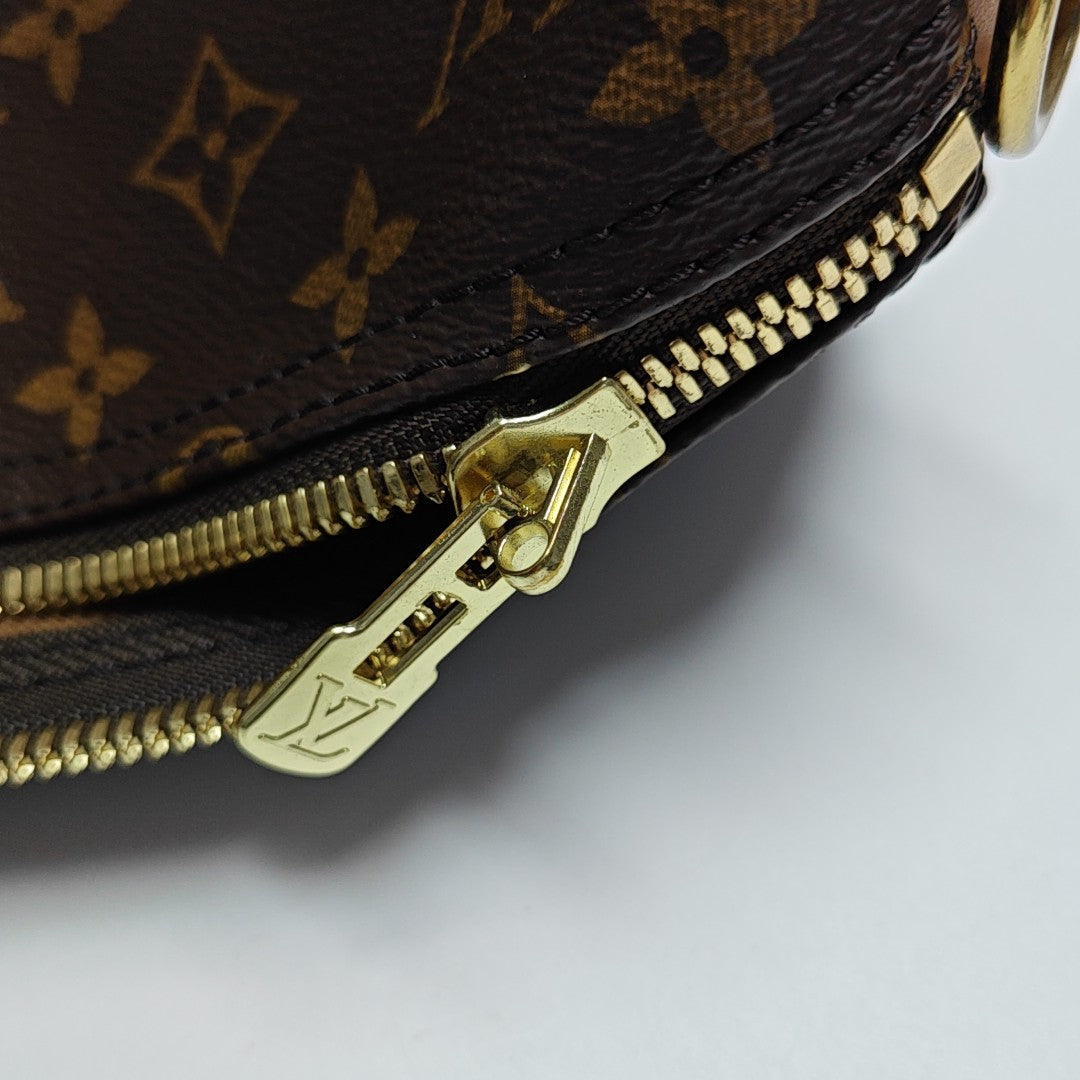 KEEPALL 55 Monogram Coated Canvas Brown