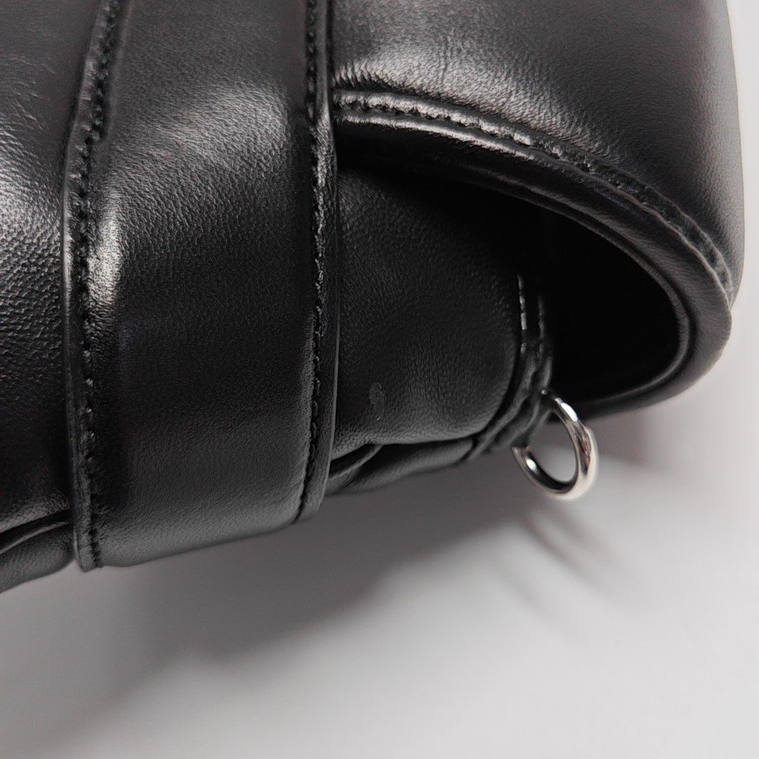 Horsebit Chain Medium Quilted Lambskin Black