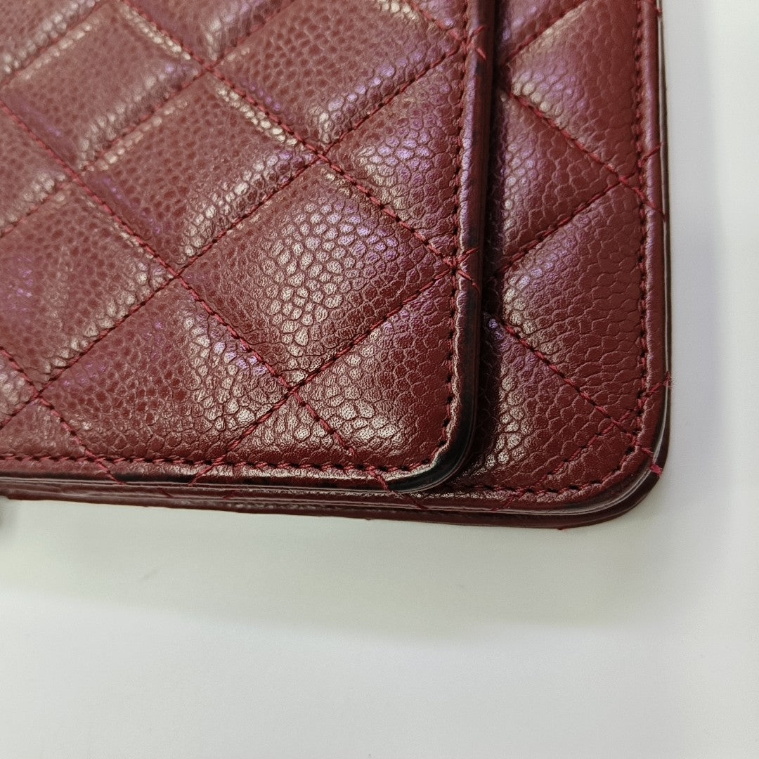 WOC Quilted Grained Calfskin Red