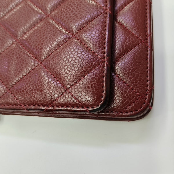 WOC Quilted Grained Calfskin Red
