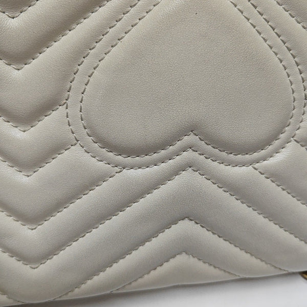 GG Marmont Medium Quilted Calfskin White