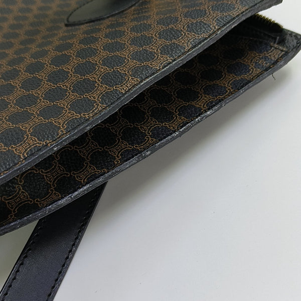 Coated Canvas Shoulder Bag Brown
