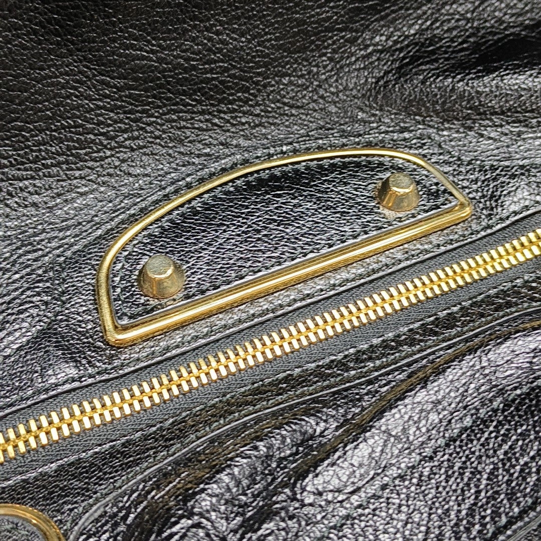 Classic Metallic Edge City Small Lambskin Black