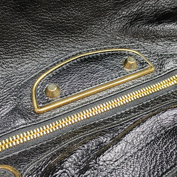 Classic Metallic Edge City Small Lambskin Black