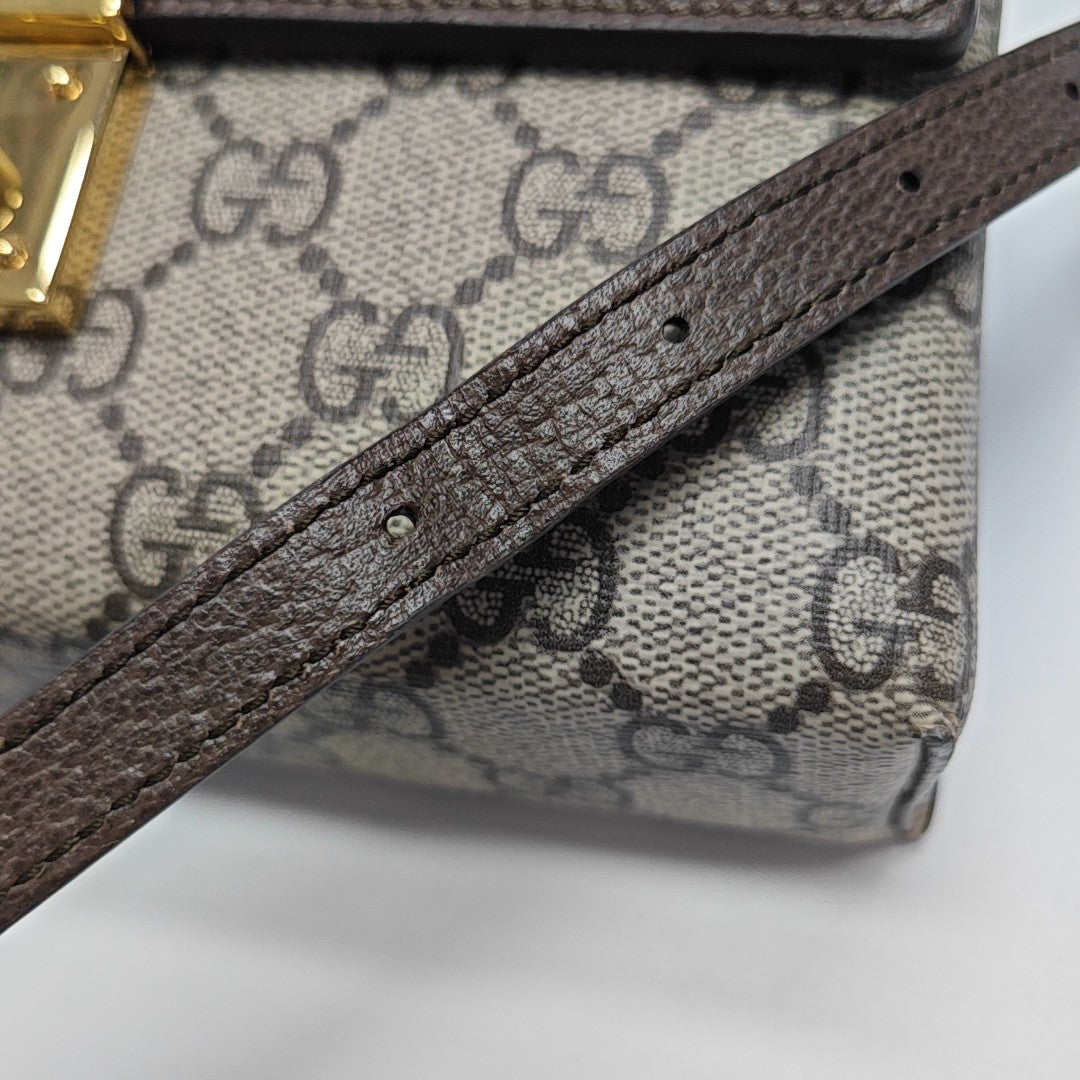 Ophidia Mini Monogram Coated Canvas Beige
