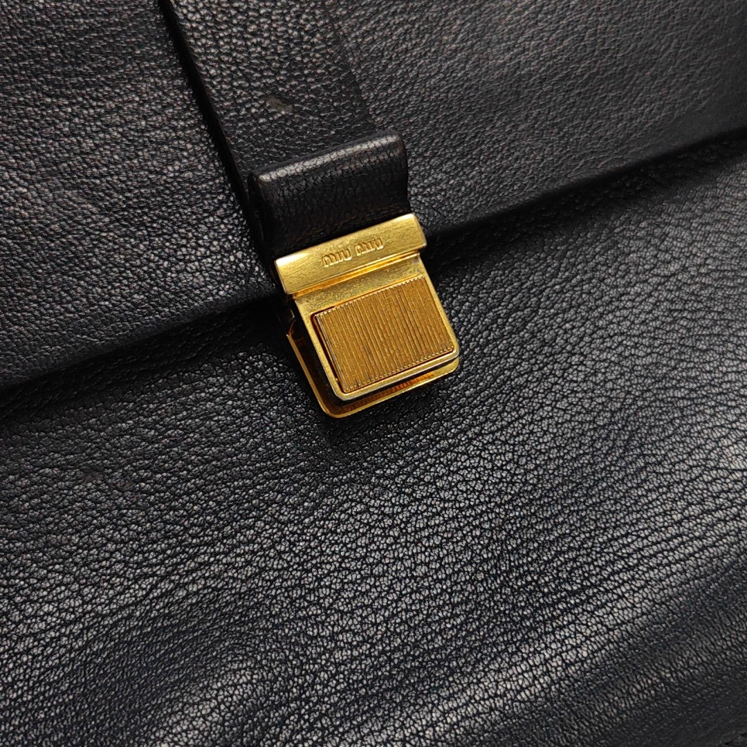 Calfskin Top Handle Bag Blue