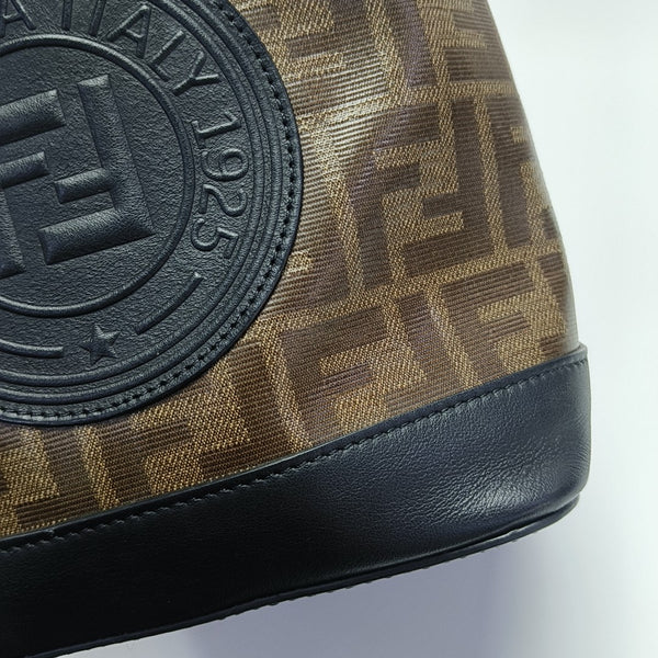 Mon Tresor Small Coated Canvas Brown