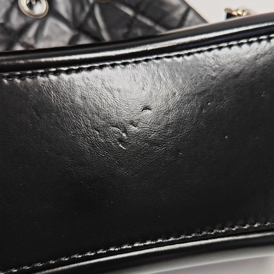 GABRIELLE Small Quilted Calfskin Black