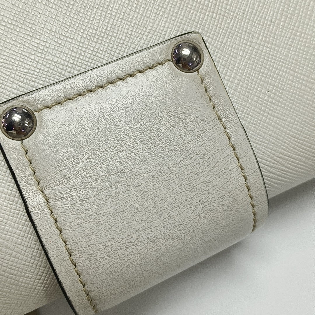Sidonie Saffiano Calfskin White