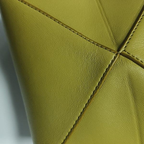 Puzzle Fold Mini Quilted Calfskin Yellow