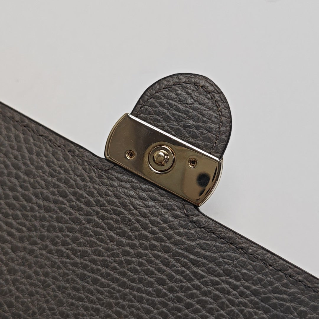 Interlocking G Small Calfskin Gray
