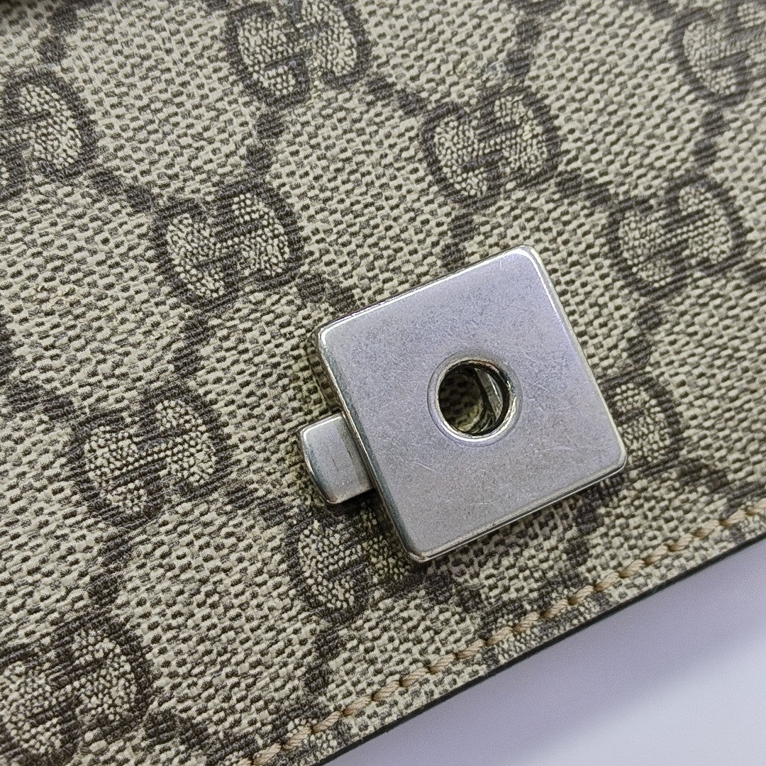 Dionysus Mini Monogram Coated Canvas Beige