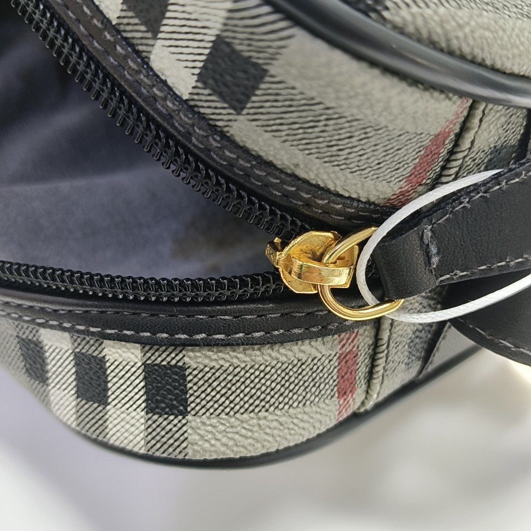 Coated Canvas Shoulder Bag Gray