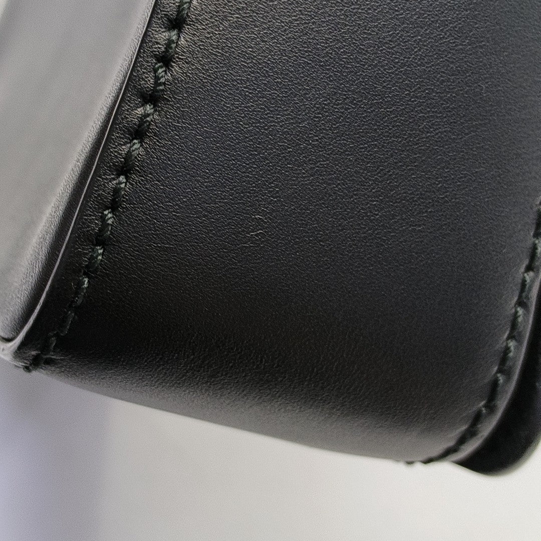 Calfskin Top Handle Bag Black