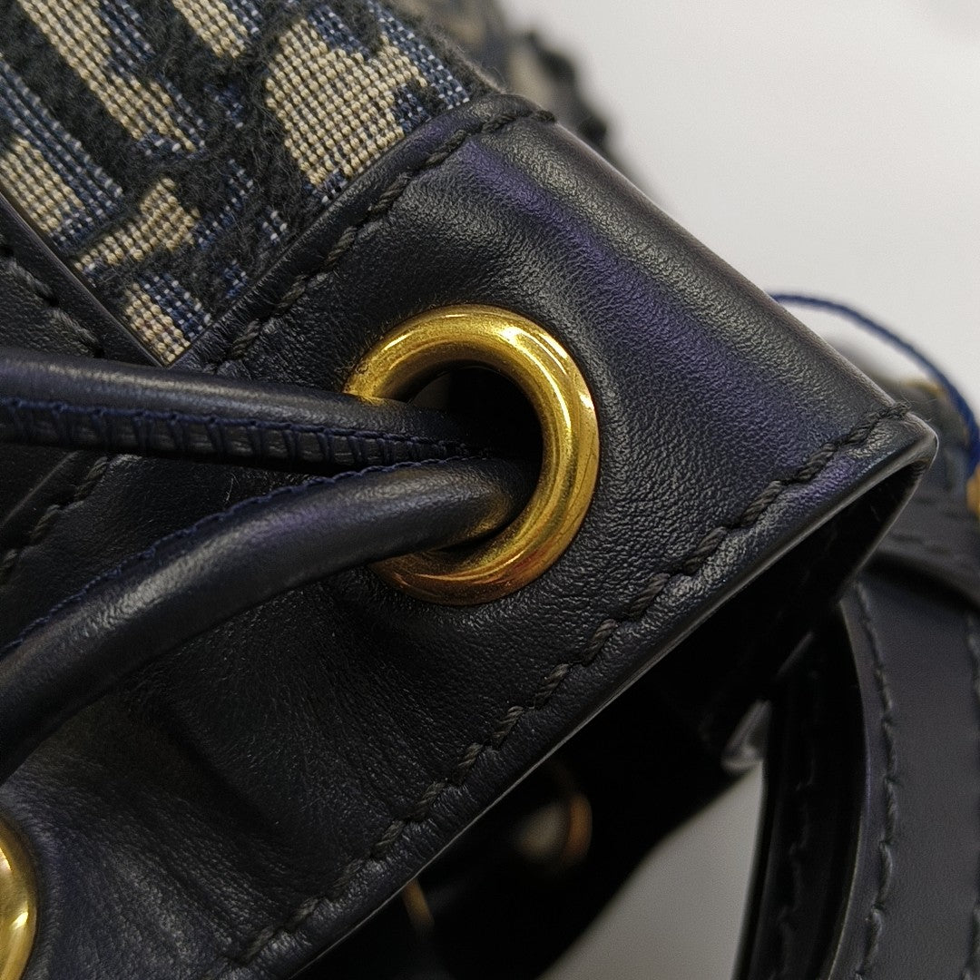 Oblique Canvas Backpack Small Blue