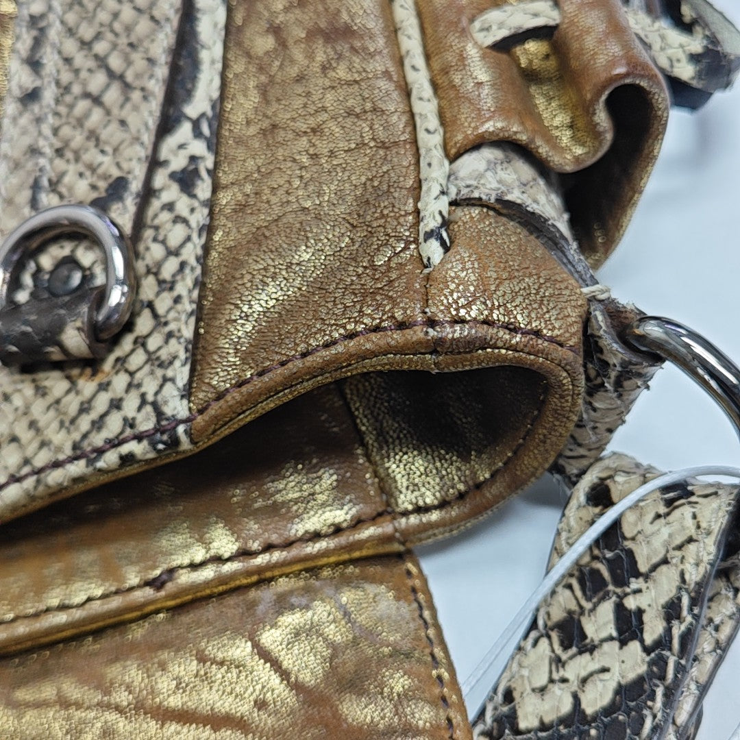Leather Shoulder Bag Gold