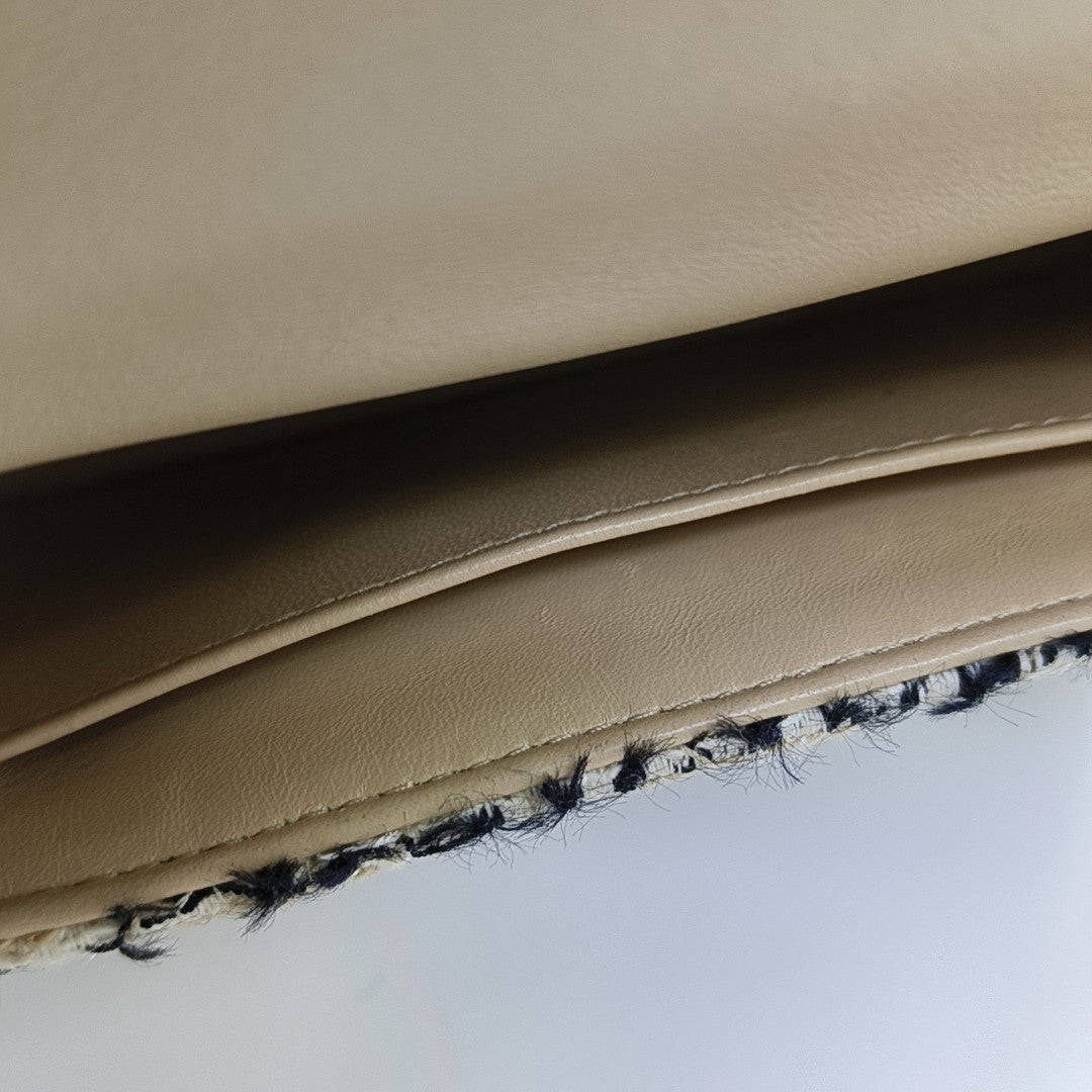 Dior Caro Small Cannage Wool White