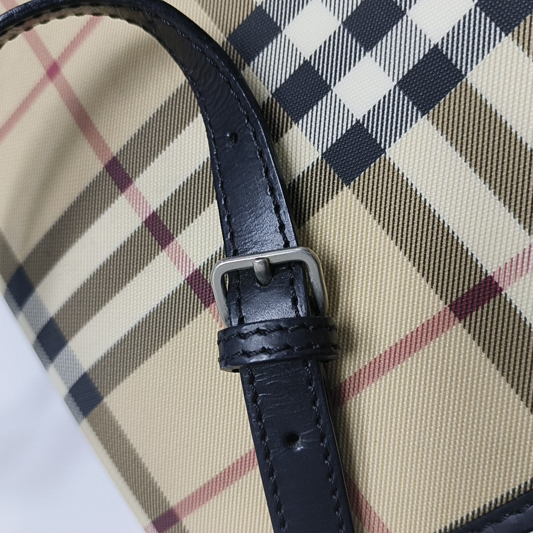 Coated Canvas Shoulder Bag Brown