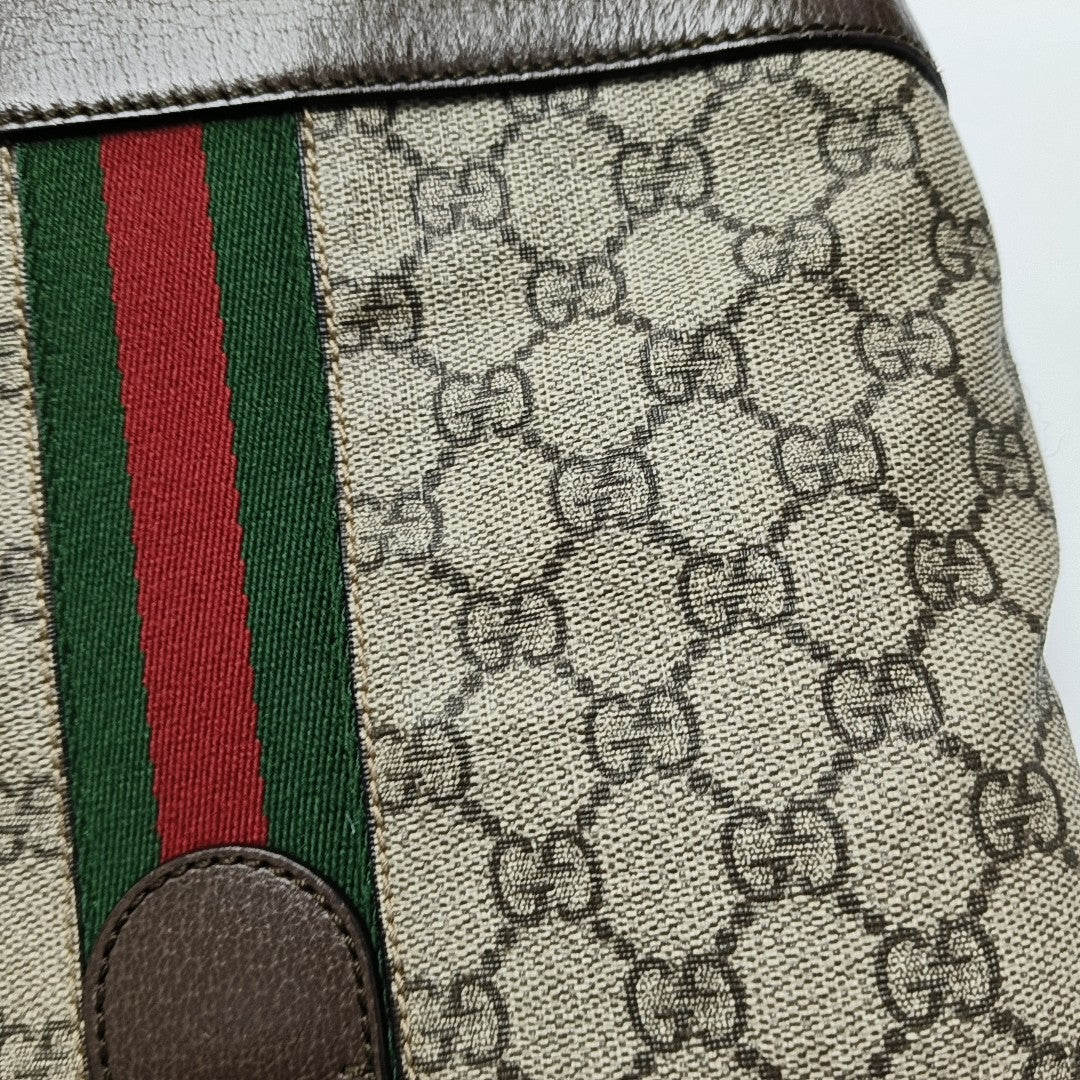 Ophidia Large Monogram Coated Canvas Beige