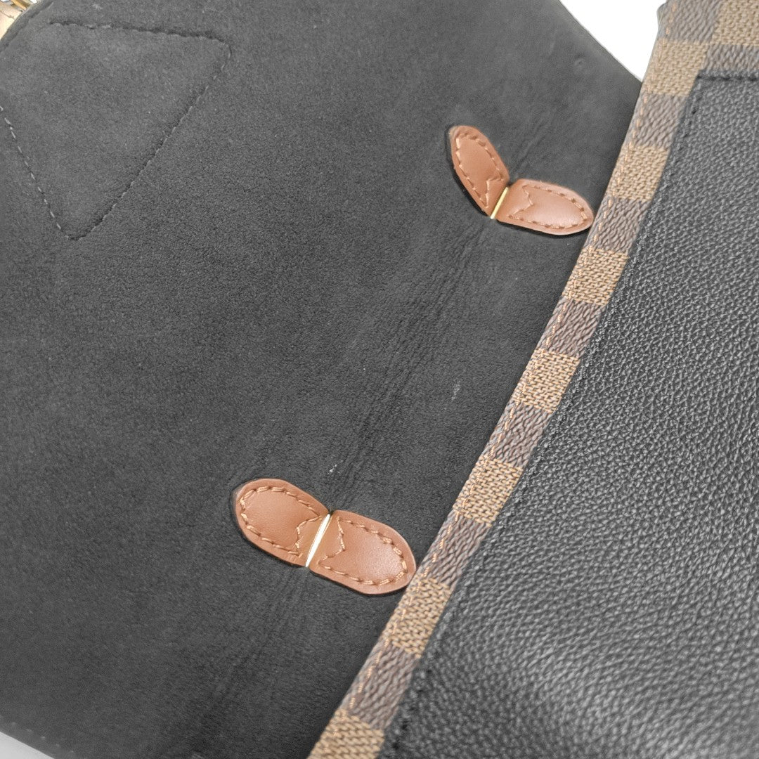 BEAUMARCHAIS Damier Ebene Coated Canvas Brown