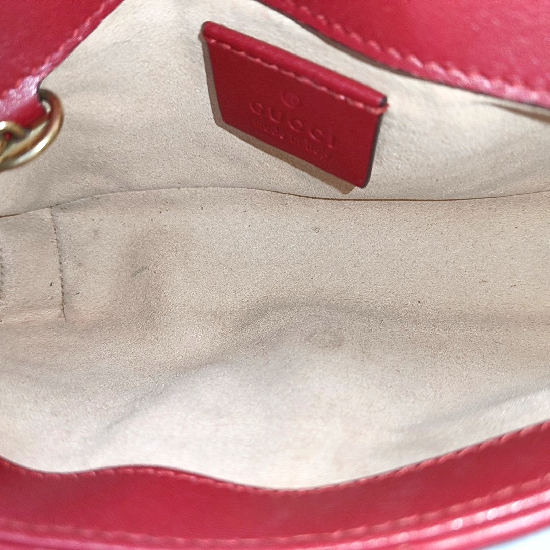 GG Marmont Mini Quilted Calfskin Red