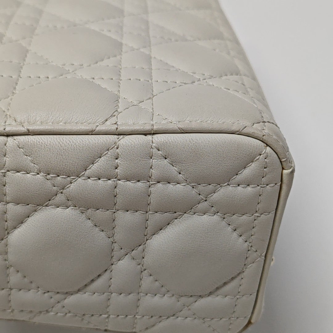 Lady Dior Small Cannage Lambskin White
