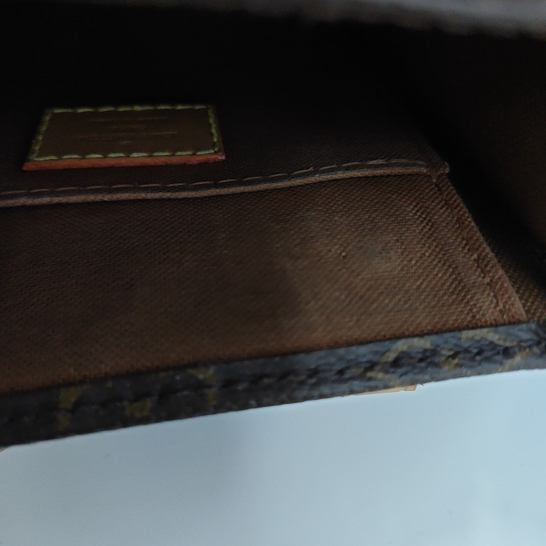 SAC PLAT Mini Monogram Coated Canvas Brown