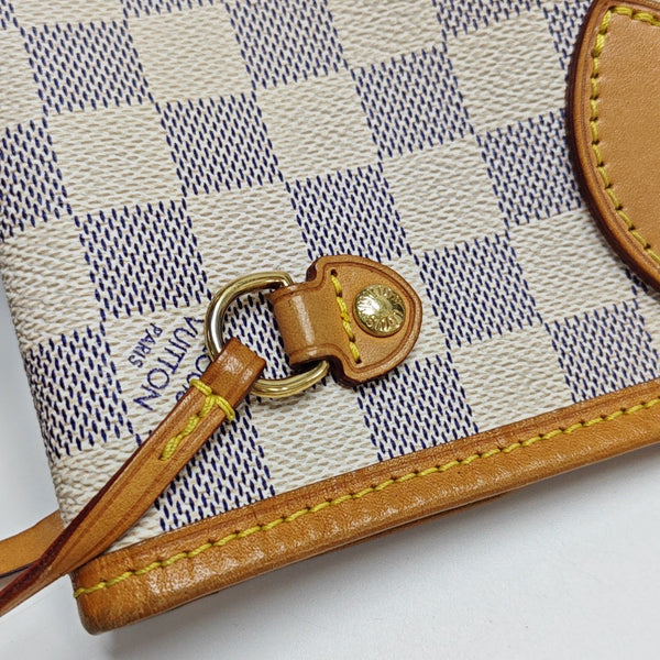 NEVERFULL PM Damier Azur Coated Canvas White