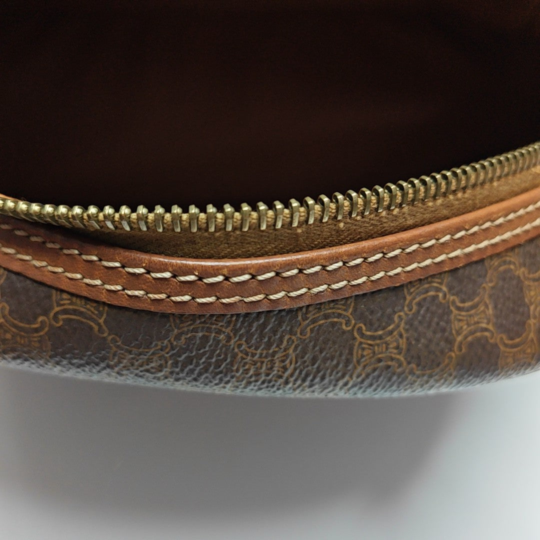 Coated Canvas Top Handle Bag Brown