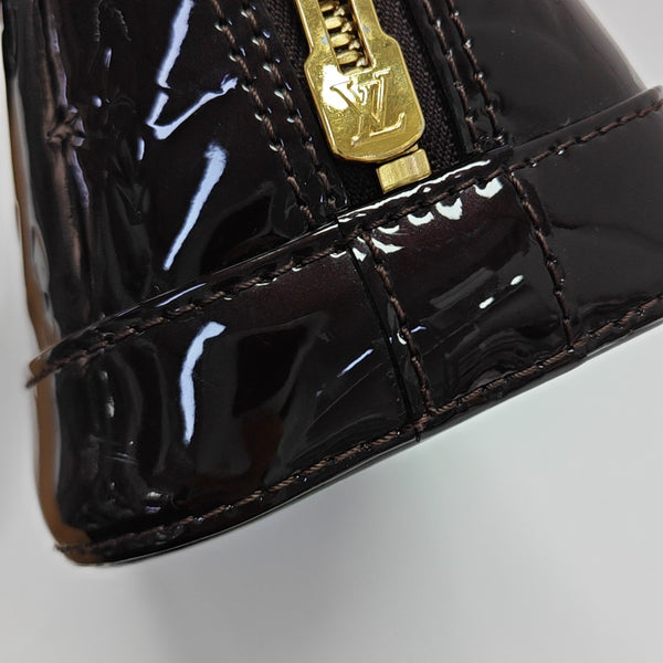 ALMA BB Monogram Patent Leather Brown