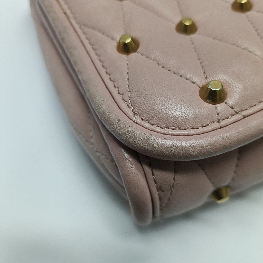 Quilted Leather Shoulder Bag Pink