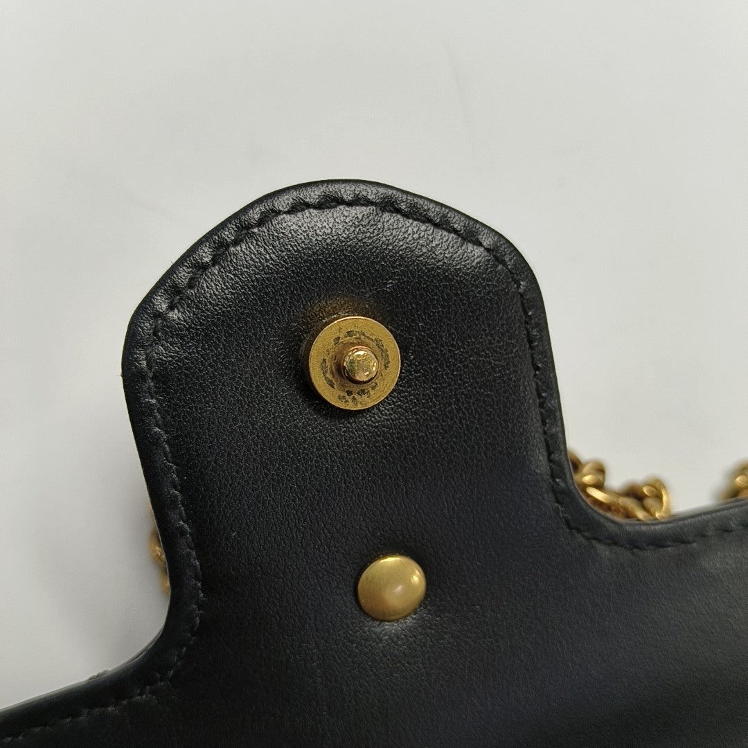 GG Marmont Mini Quilted Calfskin Black