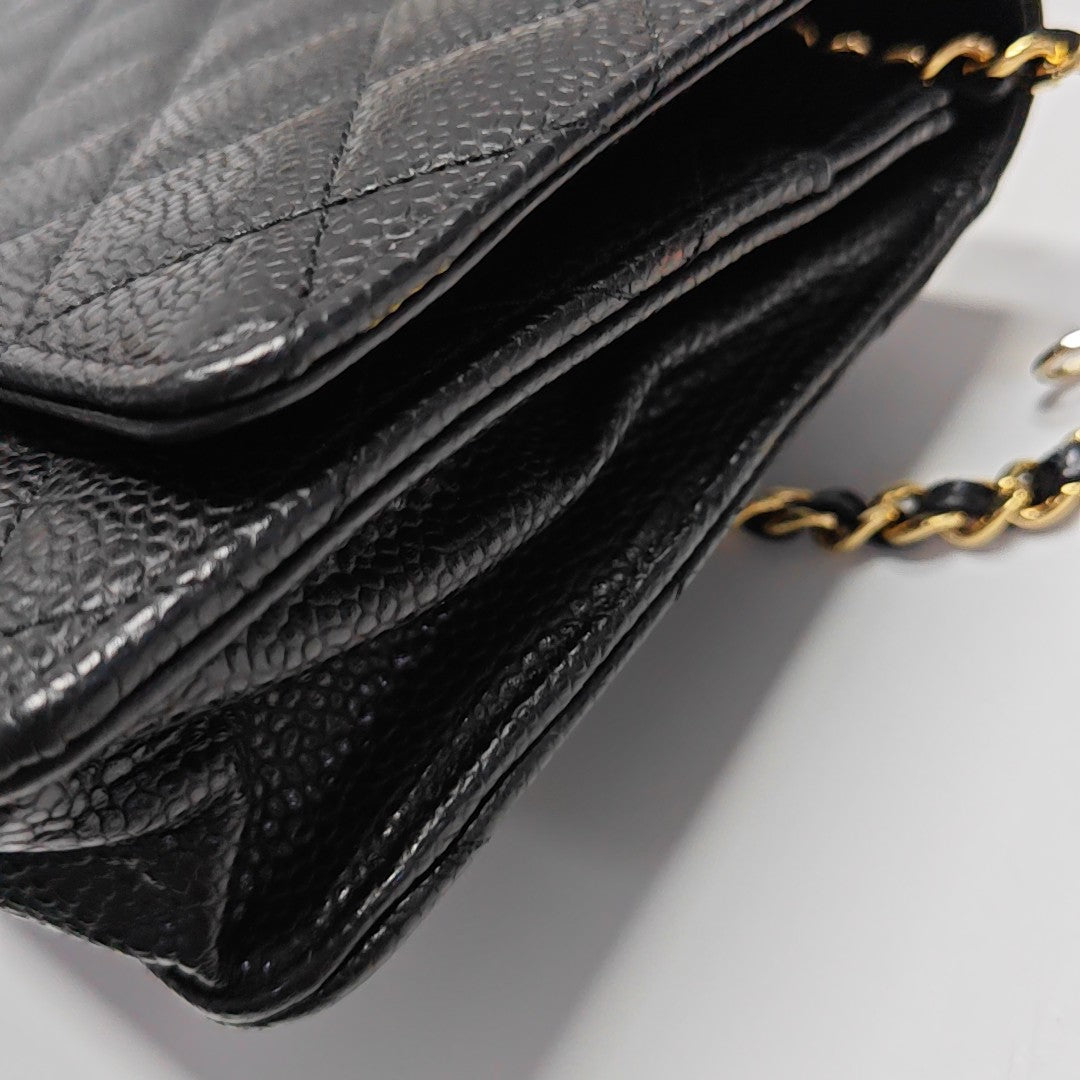 WOC Quilted Grained Calfskin Black