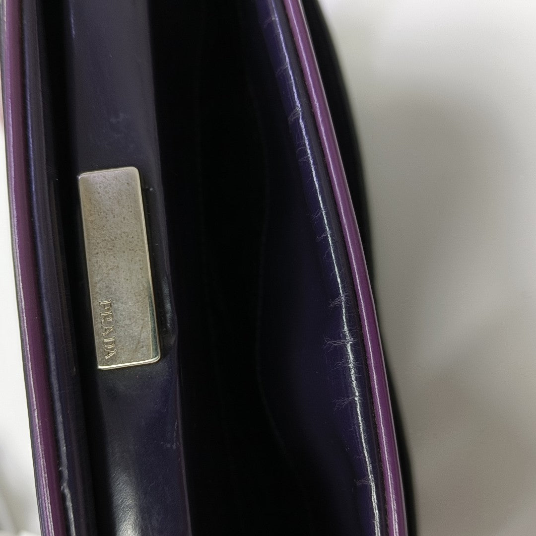 Calfskin Top Handle Bag Purple