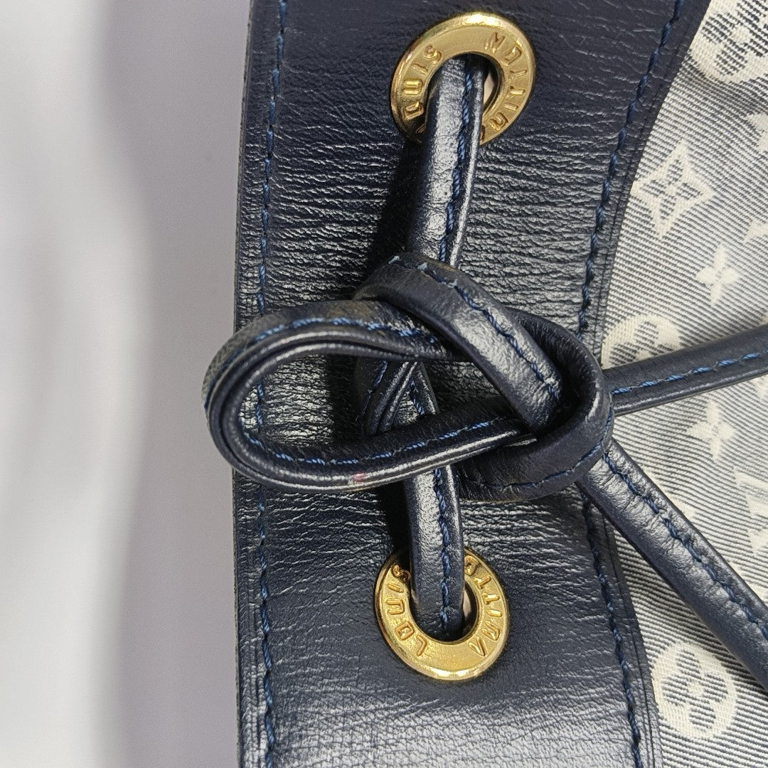 Monogram Denim Bucket Bag Gray