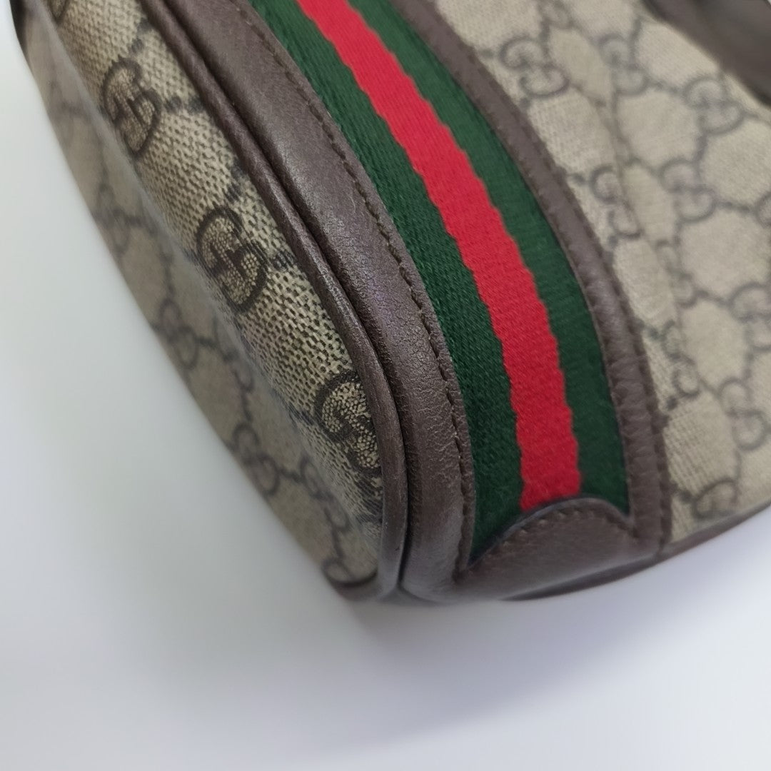 Ophidia Mini Monogram Coated Canvas Beige