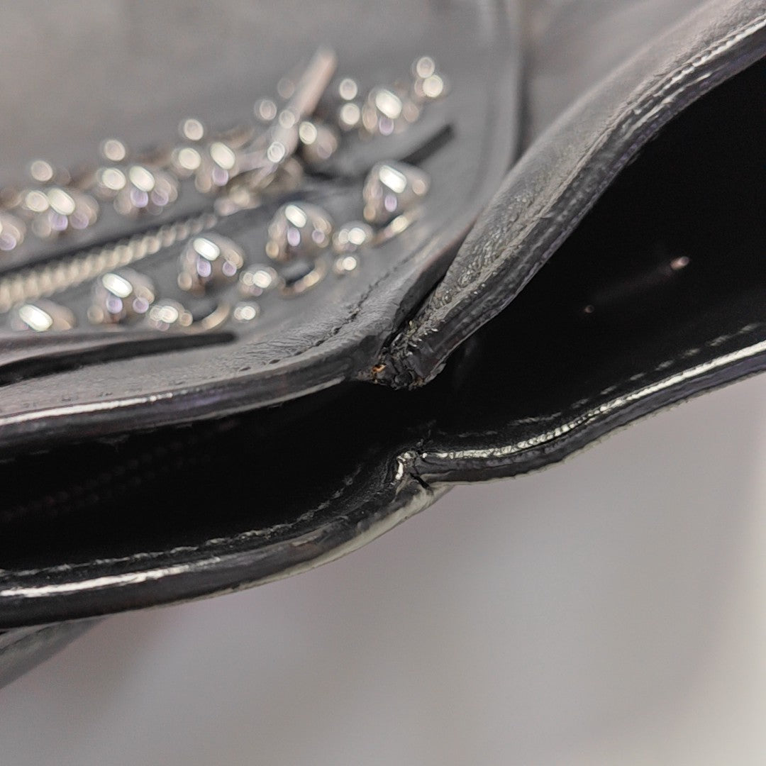 Calfskin Top Handle Bag Black