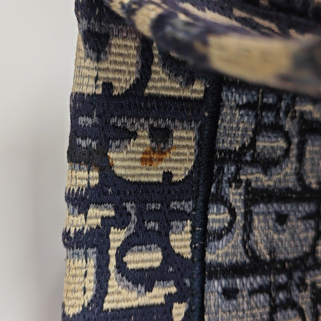 Book Tote Large Oblique Canvas Blue