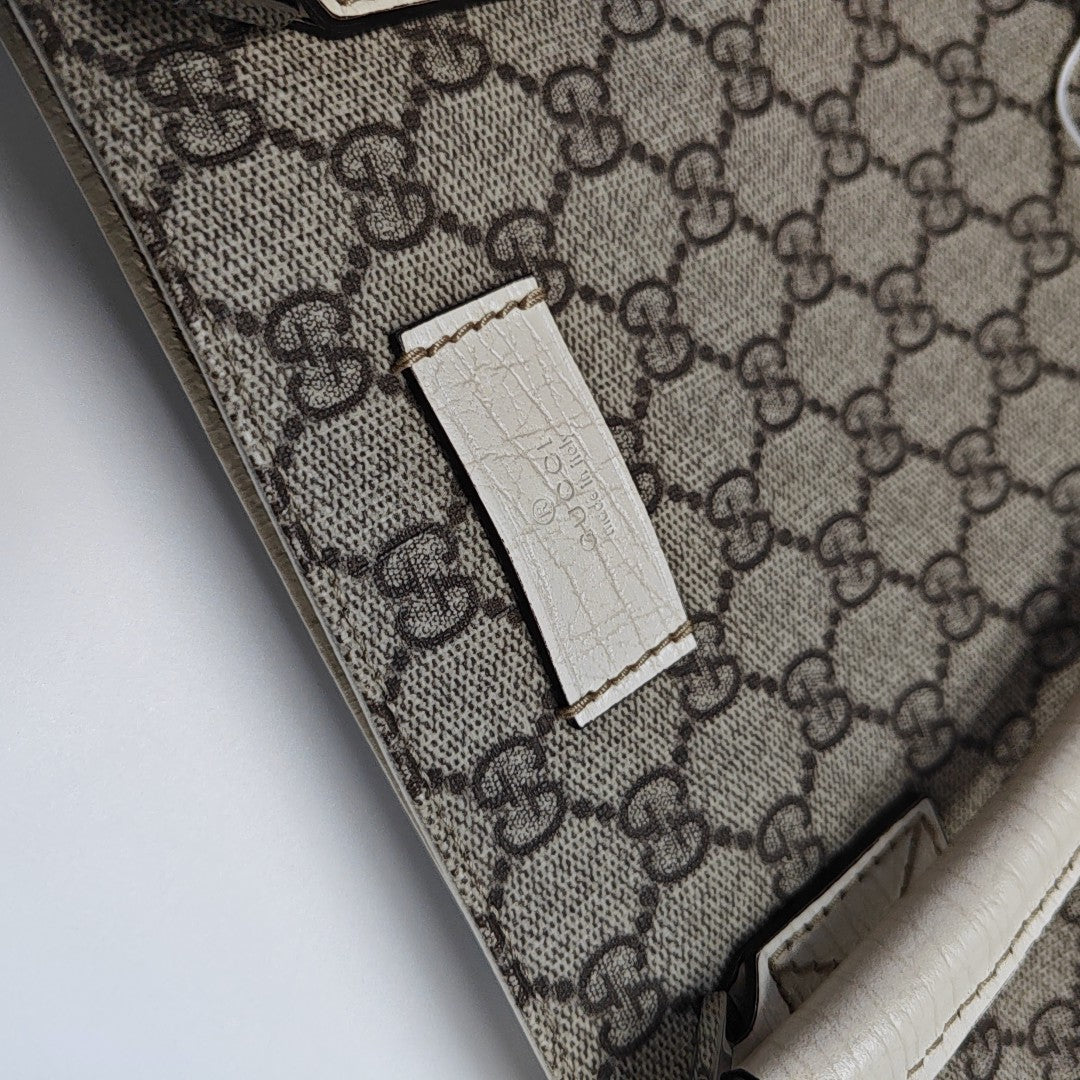 Monogram Coated Canvas Tote Bag Beige