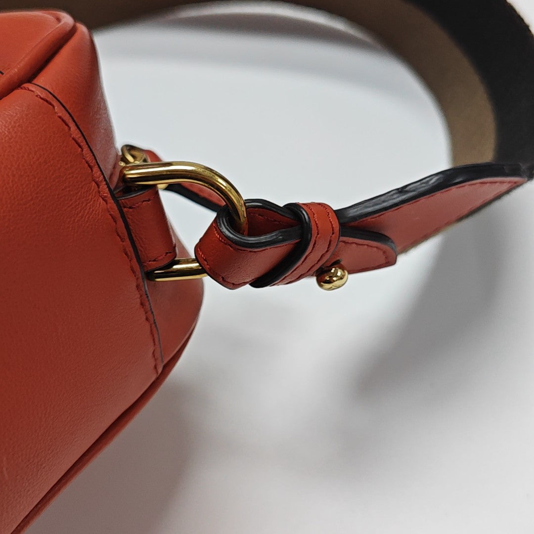 Leather Shoulder Bag Mini Orange