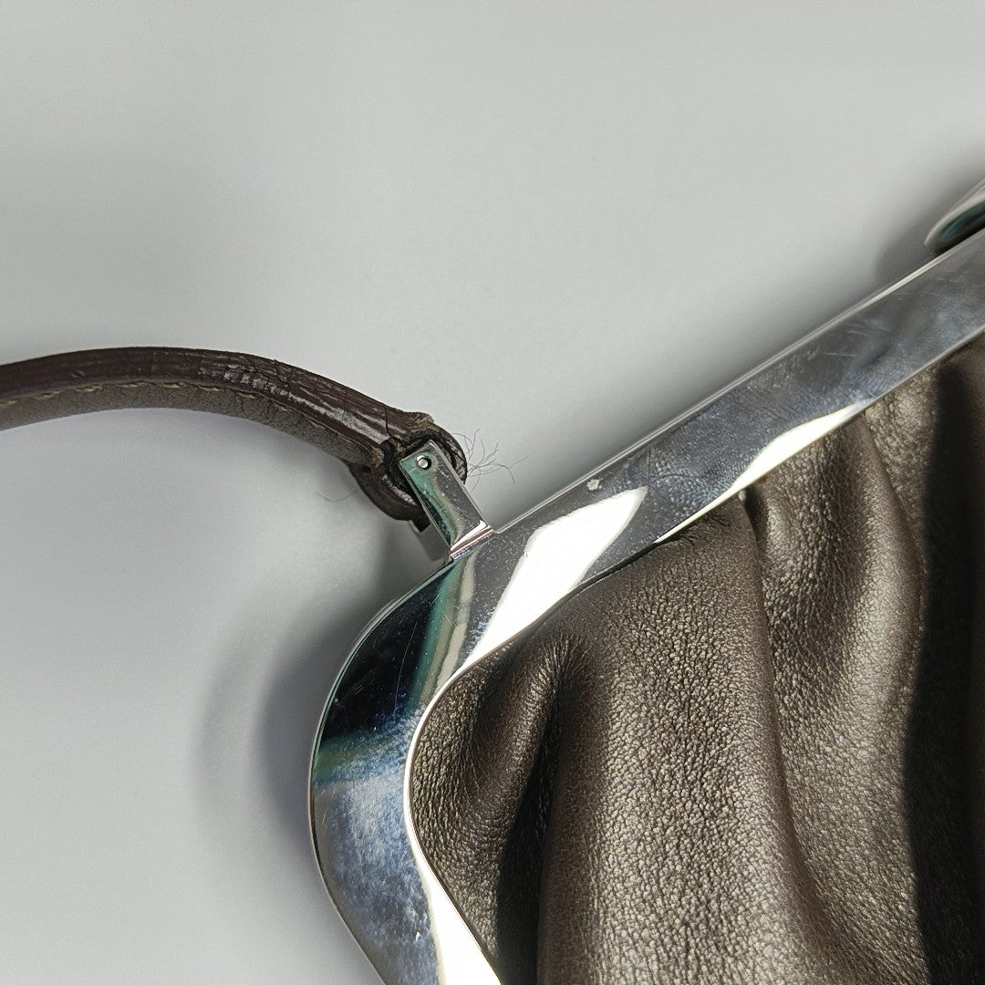 Calfskin Top Handle Bag Gray