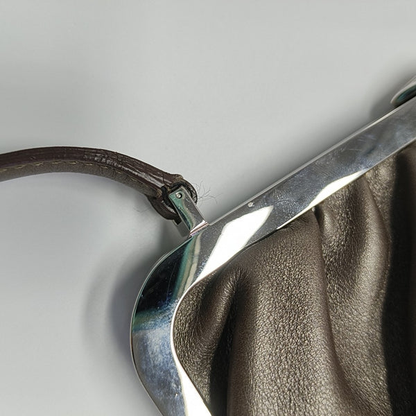 Calfskin Top Handle Bag Gray