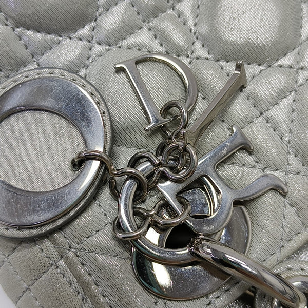 Lady Dior Mini Cannage Lambskin Gray